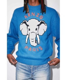 【希少】KENZO ELEPHANT インターシャ プルオーバーニット KENZO プルオーバーニット（新品 現行品 KENZO ELEPHANT