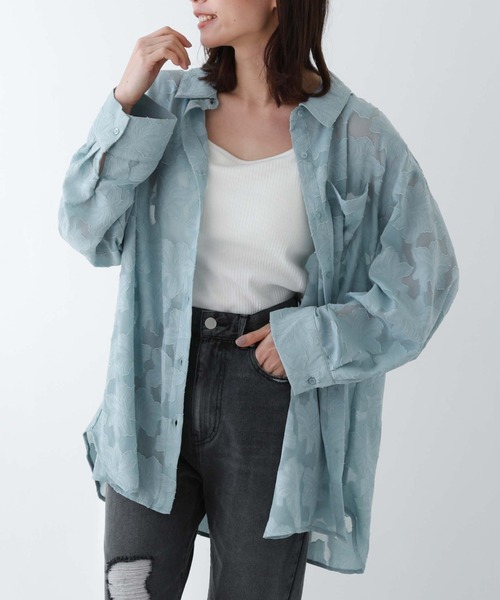 archives(アルシーヴ)の「シアージャガードシャツ(シャツ/ブラウス・レディース・ブルー/ブラック/アイボリー/グリーン・MEDIUM)」の4枚目の写真