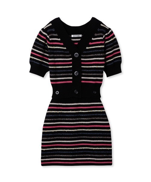 セパレートセットアップボーダーニットワンピース 