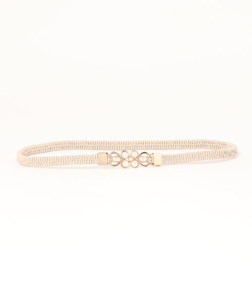 INGNI（イング）の「パール／バックルゴムベルト（ベルト・レディース・ブラック/アイボリー・ONE SIZE）」の2枚目の写真