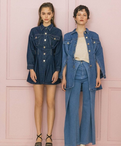 REDYAZEL（レディアゼル）の「デニムタックシャツワンピース