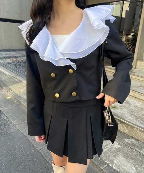 one after another NICE CLAUP（ワンアフターアナザーナイスクラップ）の「プリーツショートスカパン　2023SS（その他パンツ・レディース・ブラック/アイボリー/ブラック系その他・FREE）」の13枚目の写真