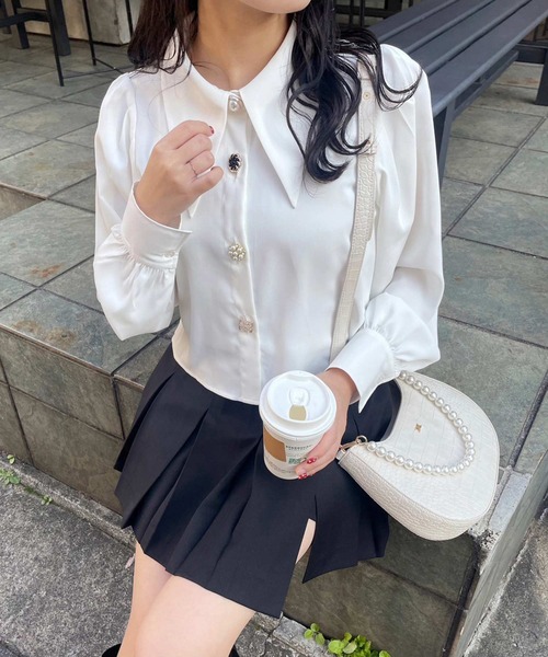 one after another NICE CLAUP（ワンアフターアナザーナイスクラップ）の「プリーツショートスカパン　2023SS（その他パンツ・レディース・ブラック/アイボリー/ブラック系その他・FREE）」の9枚目の写真