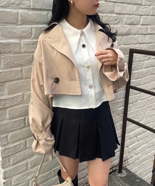 one after another NICE CLAUP（ワンアフターアナザーナイスクラップ）の「プリーツショートスカパン　2023SS（その他パンツ・レディース・ブラック/アイボリー/ブラック系その他・FREE）」の15枚目の写真