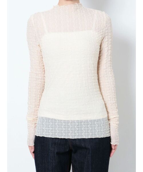 LAGUNAMOON（ラグナムーン）の「ストレッチチュールトップス（Tシャツ/カットソー・レディース・アイボリー/ブラック・FREE）」の3枚目の写真