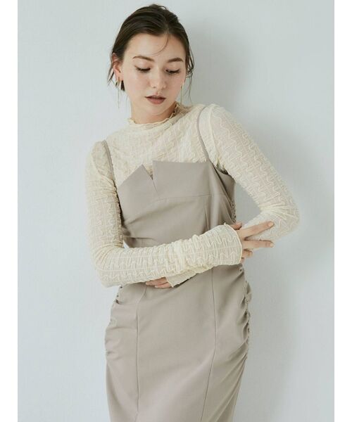 LAGUNAMOON（ラグナムーン）の「ストレッチチュールトップス（Tシャツ/カットソー・レディース・アイボリー/ブラック・FREE）」の14枚目の写真