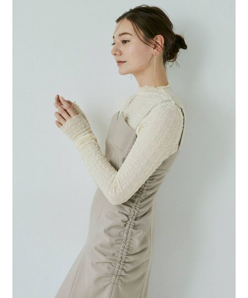 LAGUNAMOON（ラグナムーン）の「ストレッチチュールトップス（Tシャツ/カットソー・レディース・アイボリー/ブラック・FREE）」の15枚目の写真