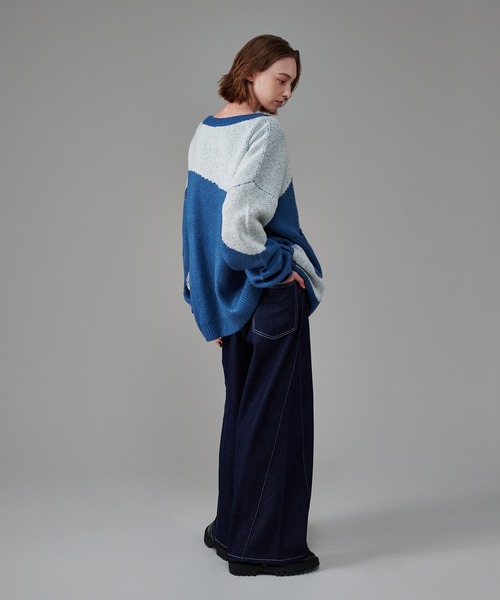 MIX PATTERN LOOSE CARDIGAN / ミックスルーズカーディガン