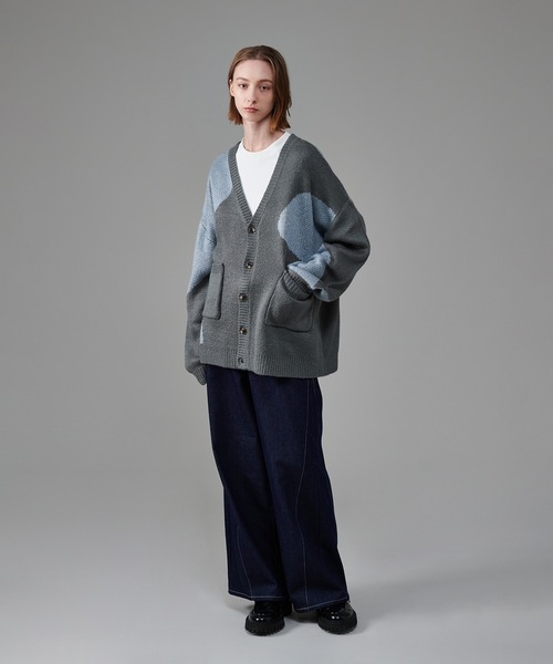 ONCILY（オンシェリー）の「MIX PATTERN LOOSE CARDIGAN / ミックスルーズカーディガン（カーディガン/ボレロ・メンズ・ネイビー/グリーン/ブルー/グレー・MEDIUM/LARGE）」の21枚目の写真