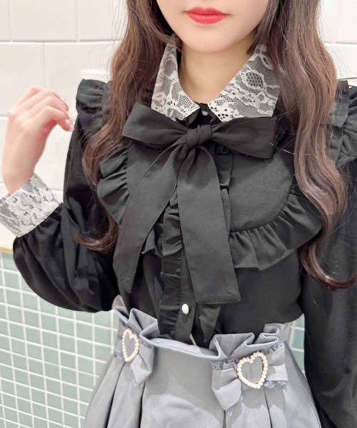 ROJITA(ロジータ)の「配色レースフリルブラウス(シャツ/ブラウス・レディース・ホワイト/ピンク/ブラック・FREE)」の17枚目の写真