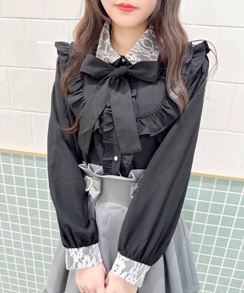 ROJITA(ロジータ)の「配色レースフリルブラウス(シャツ/ブラウス・レディース・ホワイト/ピンク/ブラック・FREE)」の18枚目の写真