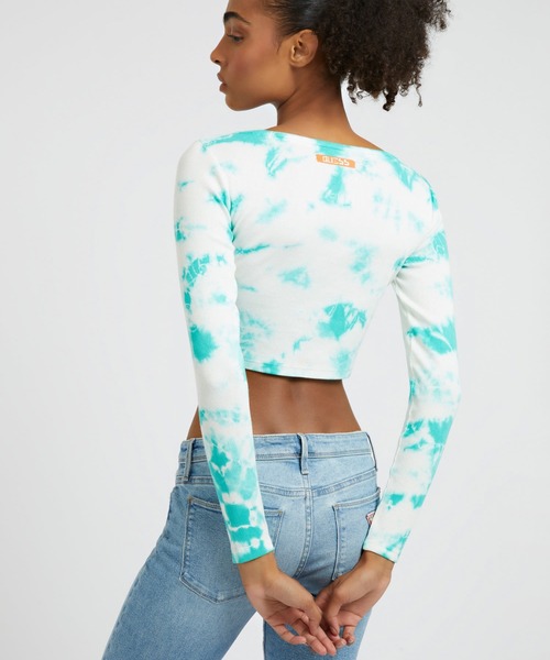 Guess（ゲス）の「GUESS X BRANDALISED(R) WITH GRAFFITI BY BANKSY L/S Bunny Rib Top（その他トップス・レディース・エメラルド/ピンク・X-SMALL/MEDIUM/SMALL）」の4枚目の写真