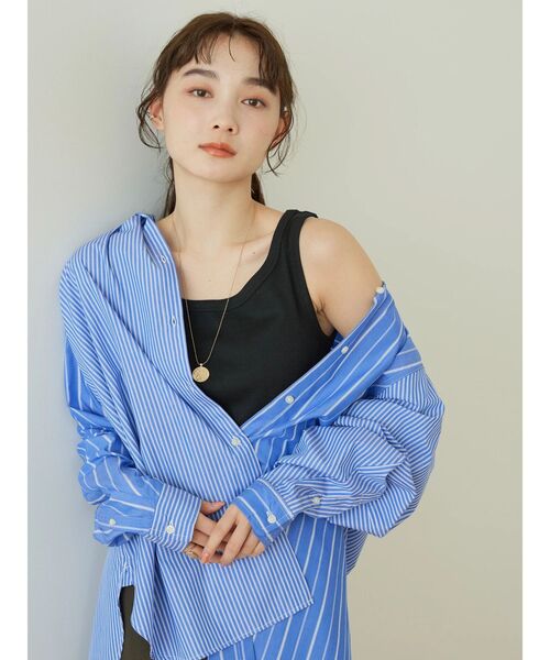 AMERICAN HOLIC(アメリカンホリック)の「Daily!テレコタンクトップ1(インナーウェア/肌着・レディース・アイボリー/ブラック/ブラウン・M/L)」の8枚目の写真