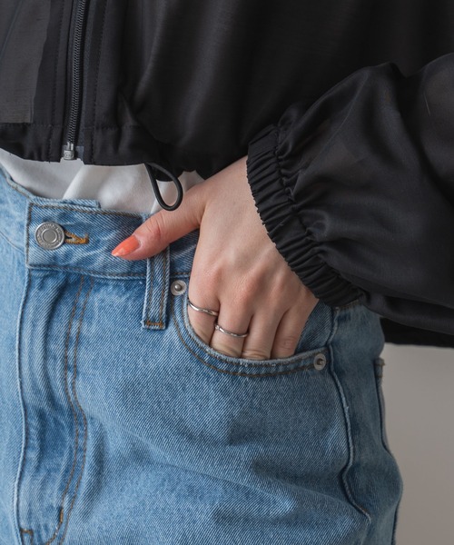 WEGO（ウィゴー）の「WEGO/シアーパーカー（ブルゾン・レディース・ブラック/ホワイト・FREE）」の6枚目の写真