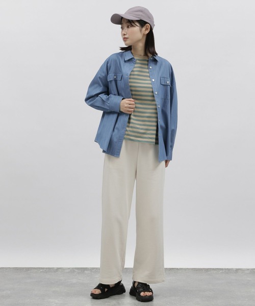 LAKOLE（ラコレ）の「ダンガリーダブルポケットシャツ / 185866（シャツ/ブラウス・レディース・ライトブルー/サックスブルー・MEDIUM/SMALL）」の7枚目の写真