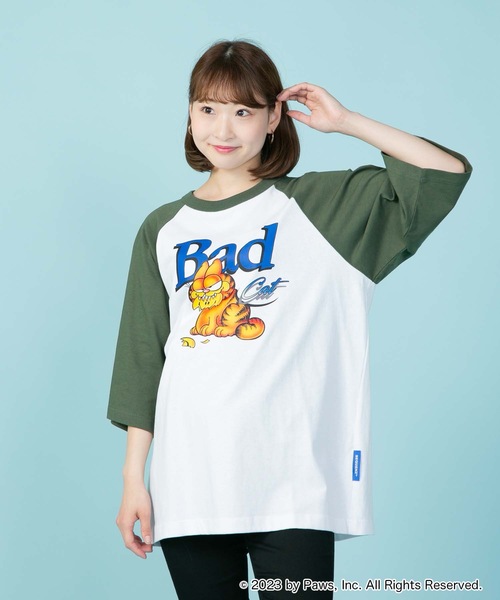 Garfield/ガーフィールド】コラボ ラグランTシャツ Y2K バック