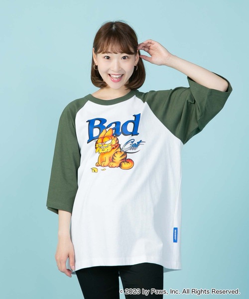 Garfield/ガーフィールド】コラボ ラグランTシャツ Y2K バック