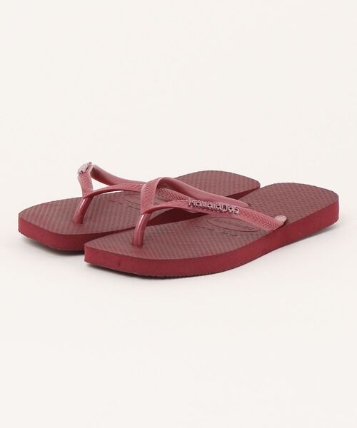 havaianas（ハワイアナス）の「havaianas (ハワイアナス) / Slim Square Logo Metallic サンダル ラバービーチサンダル（サンダル・レディース・ピンク系/ブラック/ゴールド系/カーキ/オリーブ/レッド系/ゴールド系1/ブラック系/パープル系その他・22/23/24.5/25.5）」の6枚目の写真