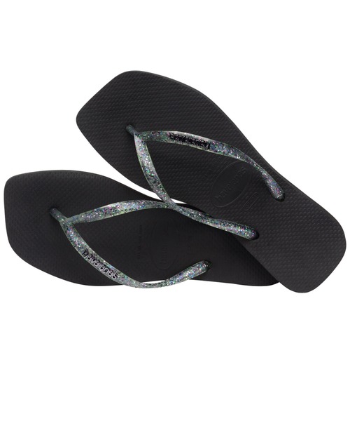 havaianasスリッパサンダルメンズ41-42ブラジル限定デザイン新品未使用 セール】havaianas (ハワイアナス) / Slim Square Logo Metallic
