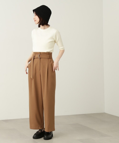 N.(N. Natural Beauty Basic)(エヌエヌナチュラルビューティーベーシック)の「◆レーヨンコットン混ビスチェ風ニット(ニット/セーター・レディース・オフホワイト/ブラック/ベージュ/グリーン/ピンク・MEDIUM)」の13枚目の写真