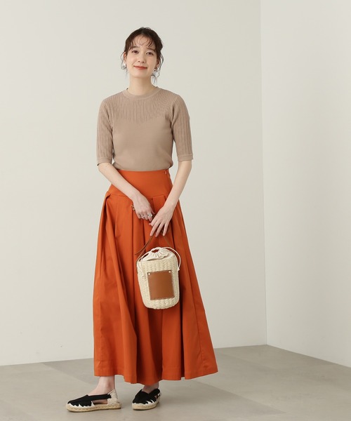 N.(N. Natural Beauty Basic)(エヌエヌナチュラルビューティーベーシック)の「◆レーヨンコットン混ビスチェ風ニット(ニット/セーター・レディース・オフホワイト/ブラック/ベージュ/グリーン/ピンク・MEDIUM)」の14枚目の写真