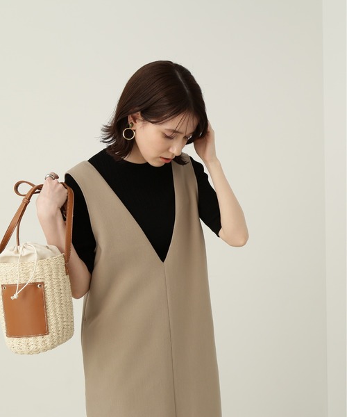 N.(N. Natural Beauty Basic)(エヌエヌナチュラルビューティーベーシック)の「◆レーヨンコットン混ビスチェ風ニット(ニット/セーター・レディース・オフホワイト/ブラック/ベージュ/グリーン/ピンク・MEDIUM)」の18枚目の写真