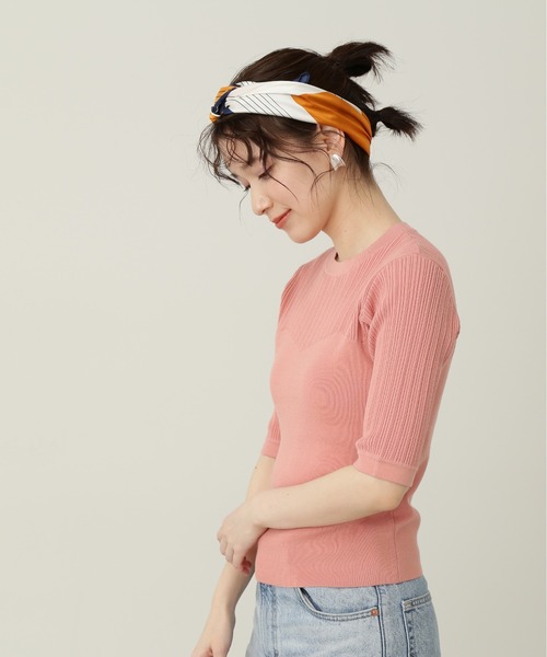 N.(N. Natural Beauty Basic)(エヌエヌナチュラルビューティーベーシック)の「◆レーヨンコットン混ビスチェ風ニット(ニット/セーター・レディース・オフホワイト/ブラック/ベージュ/グリーン/ピンク・MEDIUM)」の12枚目の写真