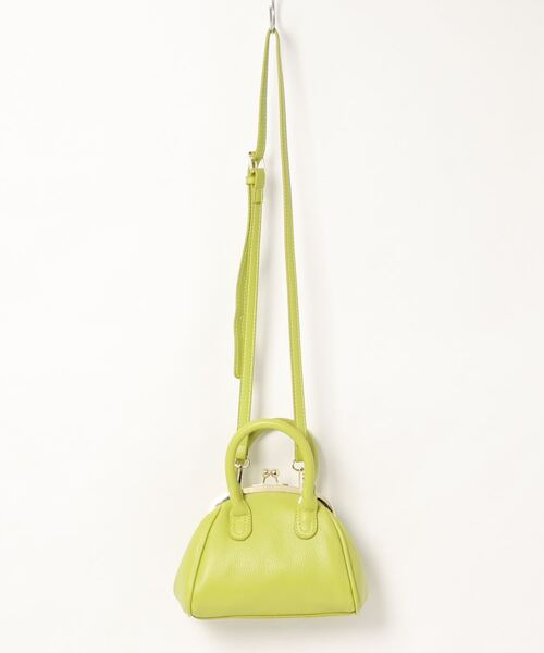 Q(キュー)の「がま口ミニバッグ(ショルダーバッグ・レディース・黄緑系/ピンクベージュ/ブラック/マスタード/アイボリー・ONE SIZE)」の7枚目の写真