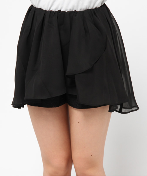 OUTLET（アウトレット）の「【Delyle noir】シフォンレイヤードレースSパンツ（その他パンツ・レディース・オフホワイト/ブラック・FREE）」の6枚目の写真