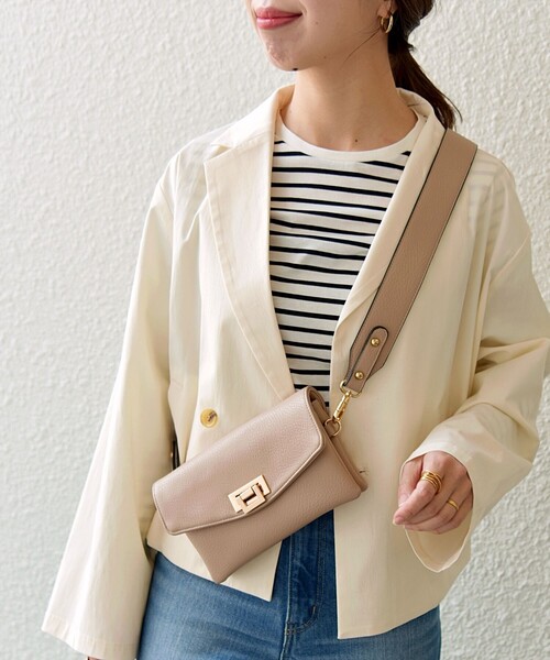 SHIPS any（シップス エニィ）の「SHIPS any: ポシェット ワイド ショルダー バッグ（ショルダーバッグ・レディース・ブラック/ベージュ/グリーン/オフホワイト/レッド/オレンジ/ナチュラル・ONE SIZE）」の4枚目の写真