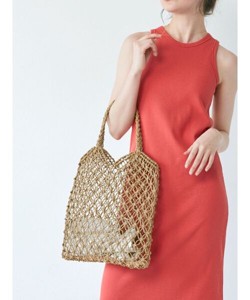 Ungrid(アングリッド)の「ペーパー編みハンドバッグ(ハンドバッグ・レディース・キャメル/オレンジ・FREE)」の14枚目の写真