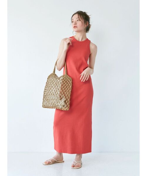 Ungrid(アングリッド)の「ペーパー編みハンドバッグ(ハンドバッグ・レディース・キャメル/オレンジ・FREE)」の9枚目の写真