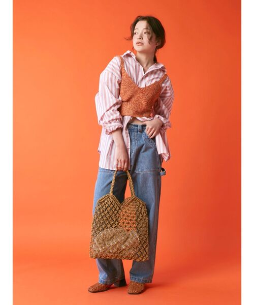 Ungrid(アングリッド)の「ペーパー編みハンドバッグ(ハンドバッグ・レディース・キャメル/オレンジ・FREE)」の11枚目の写真