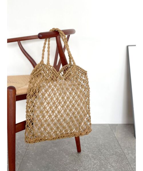 Ungrid(アングリッド)の「ペーパー編みハンドバッグ(ハンドバッグ・レディース・キャメル/オレンジ・FREE)」の13枚目の写真