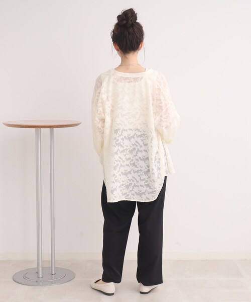 Cutie Blonde（キューティーブロンド）の「◆【落ち感きれいなワイドなシルエット】麻調ツイル ストレートパンツ（その他パンツ・レディース・ブラック/ライトベージュ・01/02/03）」の5枚目の写真