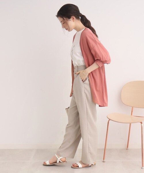 Cutie Blonde（キューティーブロンド）の「◆【落ち感きれいなワイドなシルエット】麻調ツイル ストレートパンツ（その他パンツ・レディース・ブラック/ライトベージュ・01/02/03）」の9枚目の写真