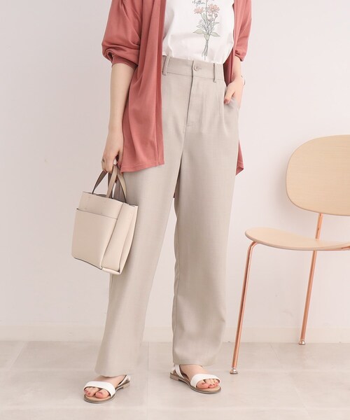 Cutie Blonde（キューティーブロンド）の「◆【落ち感きれいなワイドなシルエット】麻調ツイル ストレートパンツ（その他パンツ・レディース・ブラック/ライトベージュ・01/02/03）」の11枚目の写真