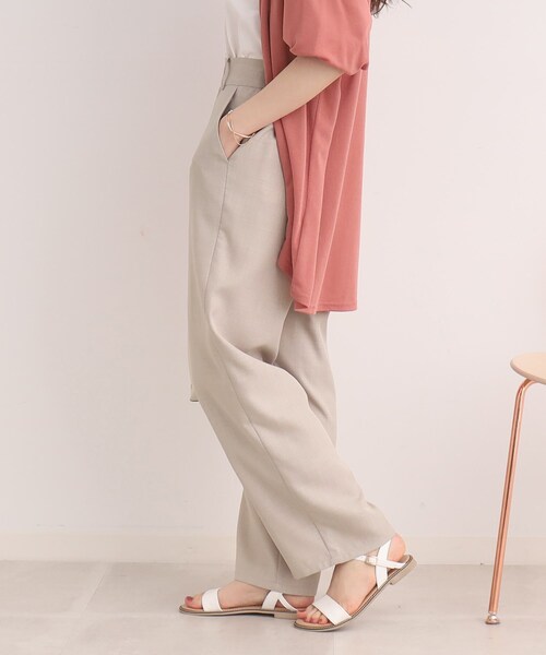 Cutie Blonde（キューティーブロンド）の「◆【落ち感きれいなワイドなシルエット】麻調ツイル ストレートパンツ（その他パンツ・レディース・ブラック/ライトベージュ・01/02/03）」の12枚目の写真