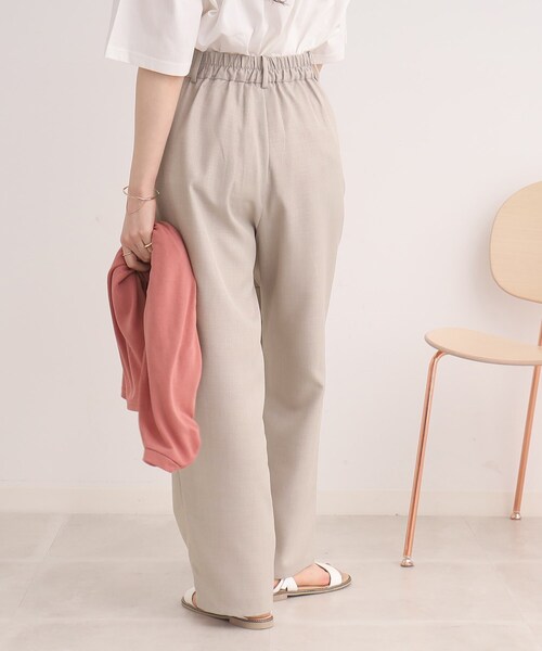 Cutie Blonde（キューティーブロンド）の「◆【落ち感きれいなワイドなシルエット】麻調ツイル ストレートパンツ（その他パンツ・レディース・ブラック/ライトベージュ・01/02/03）」の13枚目の写真