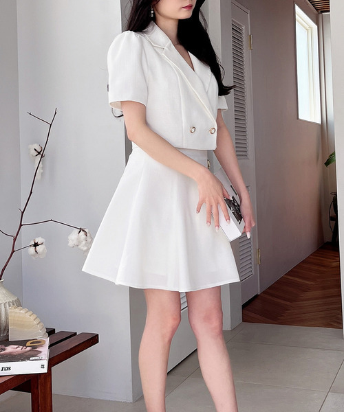 MIIA（ミーア）の「ショートツイードジャケット（テーラードジャケット・レディース・ベージュ/ブラック/オフホワイト・FREE）」の10枚目の写真