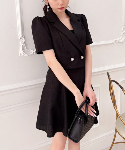 MIIA（ミーア）の「ショートツイードジャケット（テーラードジャケット・レディース・ベージュ/ブラック/オフホワイト・FREE）」の14枚目の写真