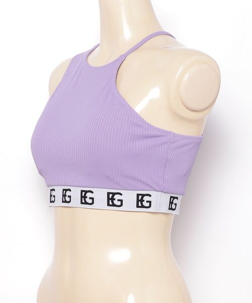 EGOIST（エゴイスト）の「EGOIST/エゴイスト  水陸両用/ラインテープ柄/無地/フィットネスブラトップ/セットアップ対応  34118（水着・レディース・ブラック/パープル/オレンジ・9号/11号）」の4枚目の写真