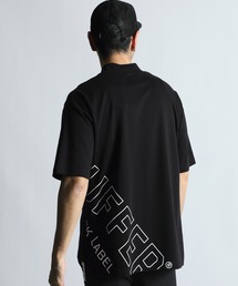 新品☞セントアンドリュース　 モックネック【L】華やかな　半袖　黒 The DUFFER of ST.GEORGE（ザダファーオブセントジョージ）の
