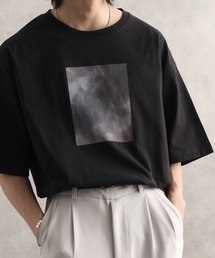 【welise/ウェライズ】HQクリアコットンファブリック モードプリント オーバーサイズ半袖Tシャツ