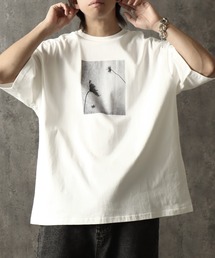 【welise/ウェライズ】HQクリアコットンファブリック モードプリント オーバーサイズ半袖Tシャツ