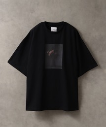 【welise/ウェライズ】HQクリアコットンファブリック モードプリント オーバーサイズ半袖Tシャツ