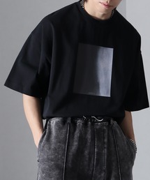 【welise/ウェライズ】HQクリアコットンファブリック  モードプリント オーバーサイズ半袖Tシャツ