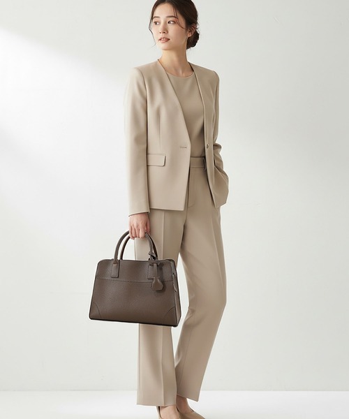 styiro（スタイロ）の「【軽量】2way ステッチエアリートートバッグ ショルダー付き/A4サイズ（ビジネスバッグ・レディース・ブラック/ブルー/ベージュ系その他/キャメル/アイボリー/ベージュ/ネイビー/ブラウン・FREE）」の4枚目の写真