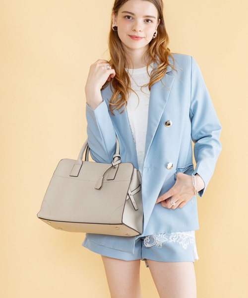 styiro(スタイロ)の「【軽量】2way ステッチエアリートートバッグ ショルダー付き/A4サイズ(ビジネスバッグ・レディース・ブラック/ブルー/ベージュ系その他/キャメル/アイボリー/ベージュ/ネイビー/ブラウン・FREE)」の19枚目の写真