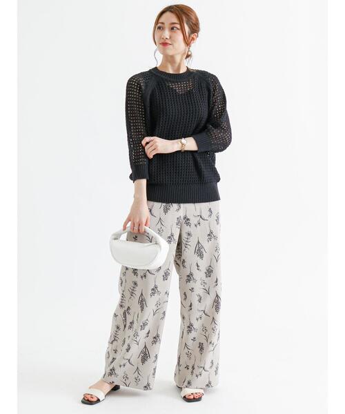 Te chichi（テチチ）の「メッシュ編み5分袖ニットプルオーバー（ニット/セーター・レディース・オフホワイト/レッド/ブラック・ﾌﾘ-）」の17枚目の写真